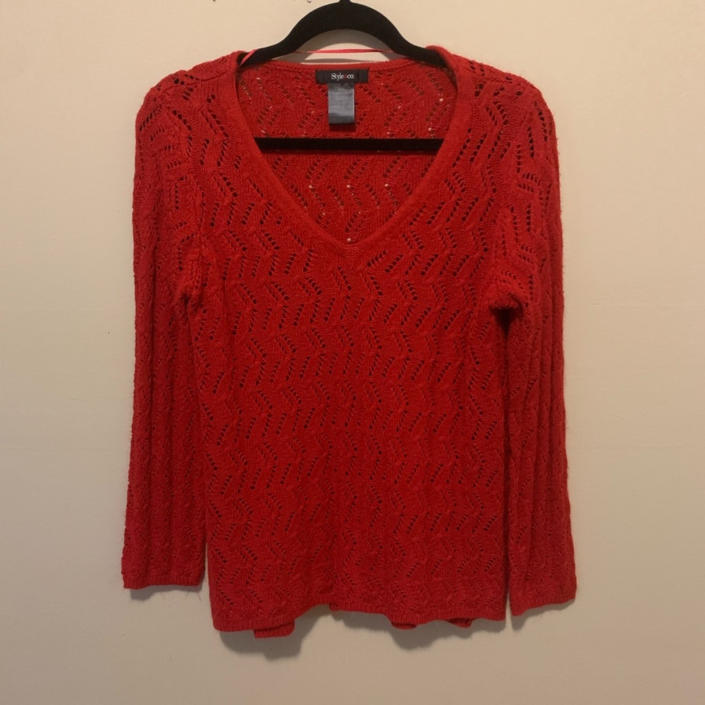 Red Style&Co Knit Sweater